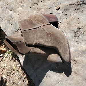 Frye Madeline Suede Stacked Heel Booties